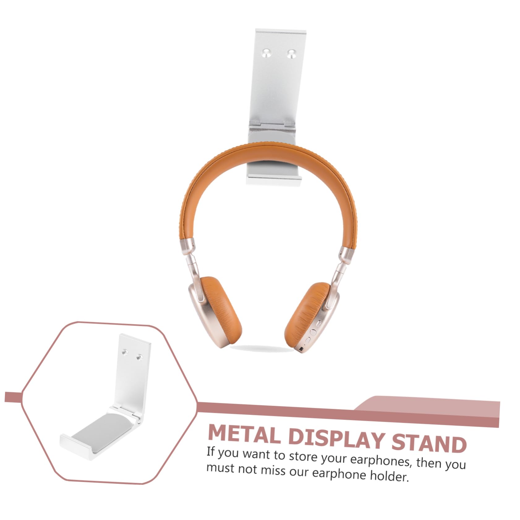 Angoily 4-Pack Aluminum Alloy Headphone Stand with Locking Clip - Premium Metal Headphone Holder & Jewelry Organizer for Desk, Gaming Setup, and Office Organization
