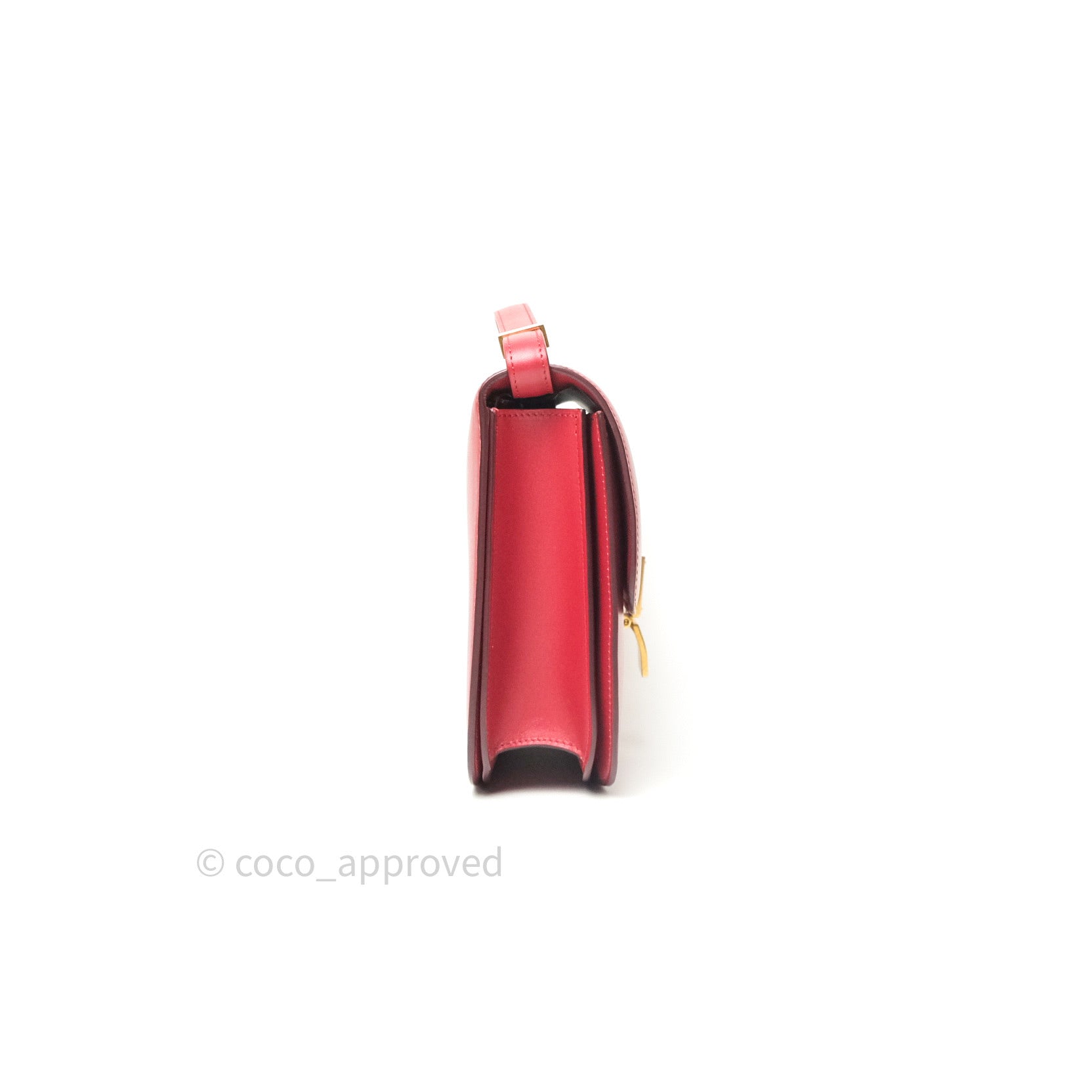 Celine Medium Classic Box Bag in Red Calfskin Leather - Perfect for Work, Travel & Evening Events