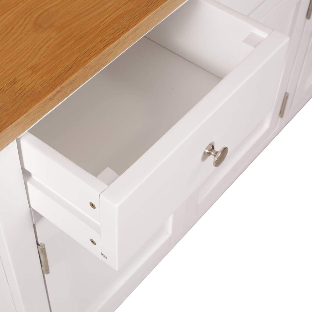 Solid Oak Wood Side Cabinet - 43.3