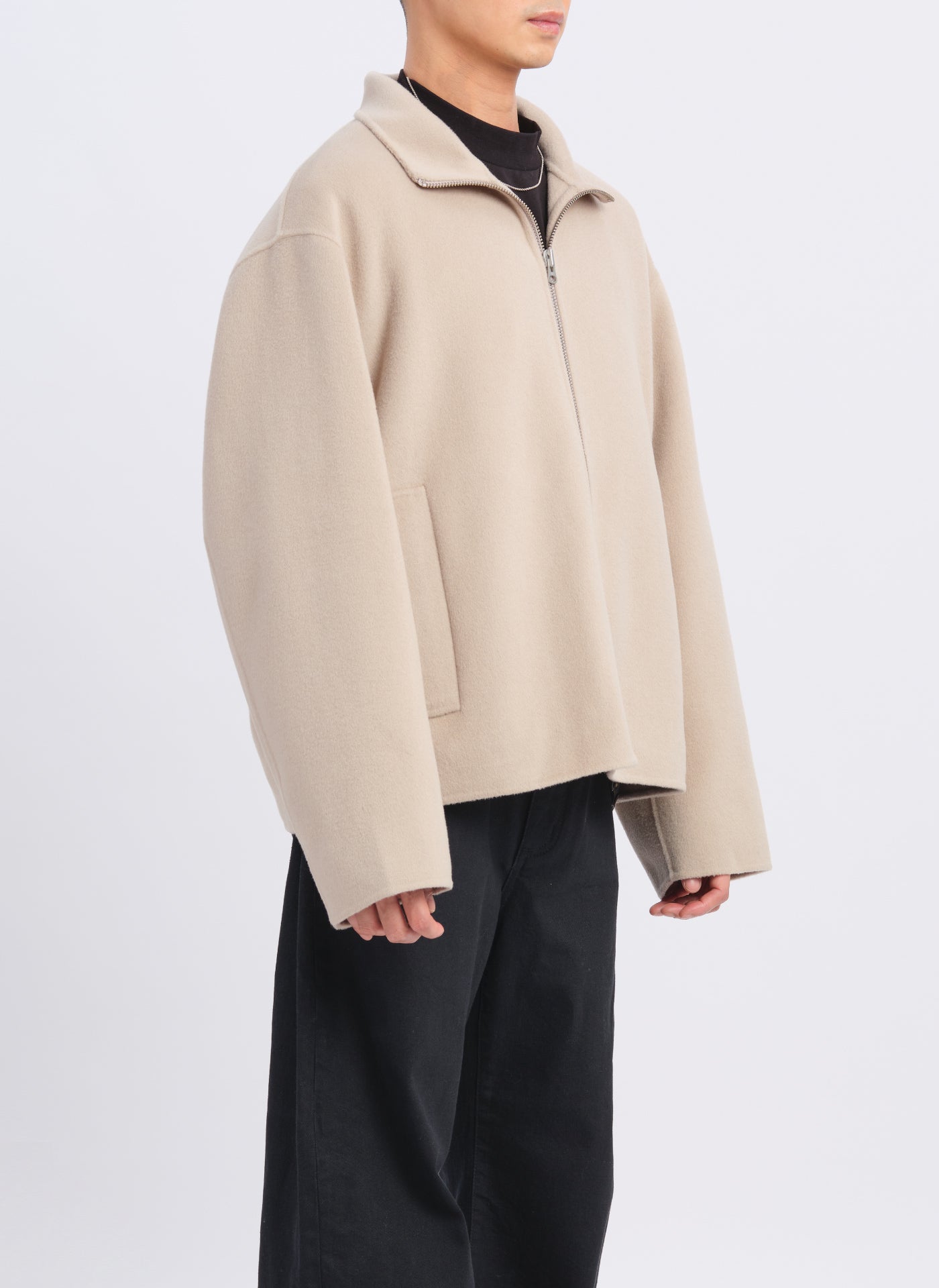 Premium W.R Wool Cashmere Stand Collar Jacket for Men - Warm Winter Coat for Business Casual & Outdoor Activities