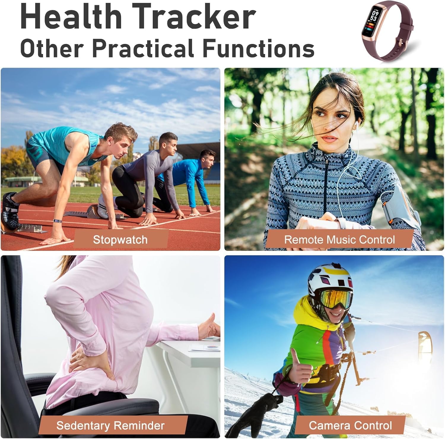 Premium Fitness Tracker with Heart Rate Monitor, Step Counter, Calorie & Sleep Tracking - 1.1