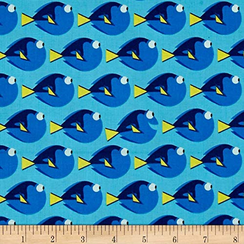 Disney Finding Dory Dory Dot Topaz Quilt Fabric by The Yard - Premium Cotton Fabric for Quilting, Sewing & DIY Crafts - Perfect for Baby Blankets, Home Decor & Quilt Projects