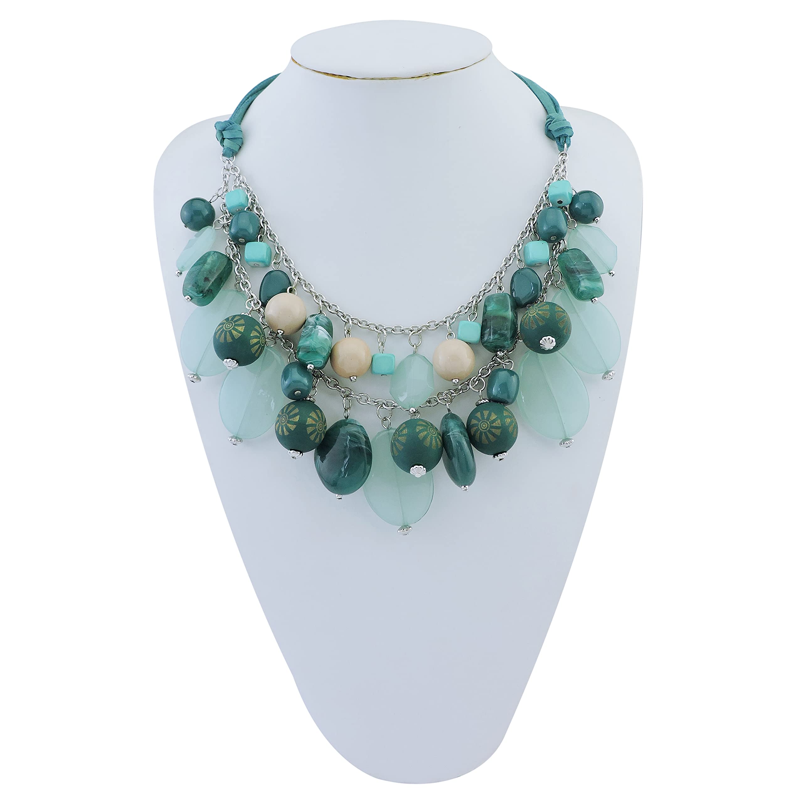 Bocar 2 Layer Statement Necklace - Chunky Beaded Fashion Jewelry for Women, Perfect Gift for Birthday, Anniversary & Special Occasions | Elegant Party & Evening Wear Accessory