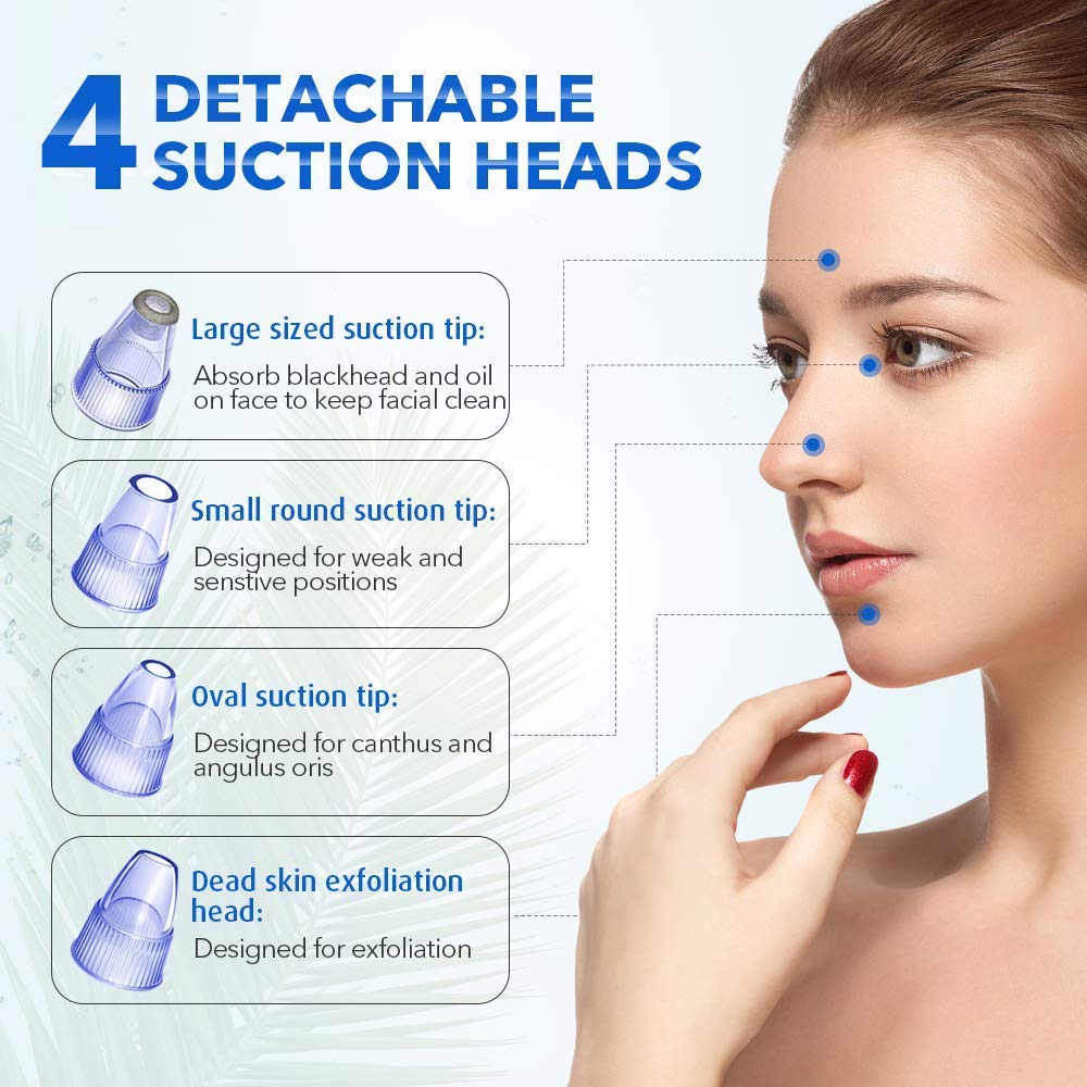 WAZDORF Professional Acne Pore Cleaner & Blackhead Remover Vacuum Kit - Facial Skin Care Tool for Pimple Treatment & Deep Cleansing - Perfect for Daily Skincare Routine & Spa Day at Home (Blue)