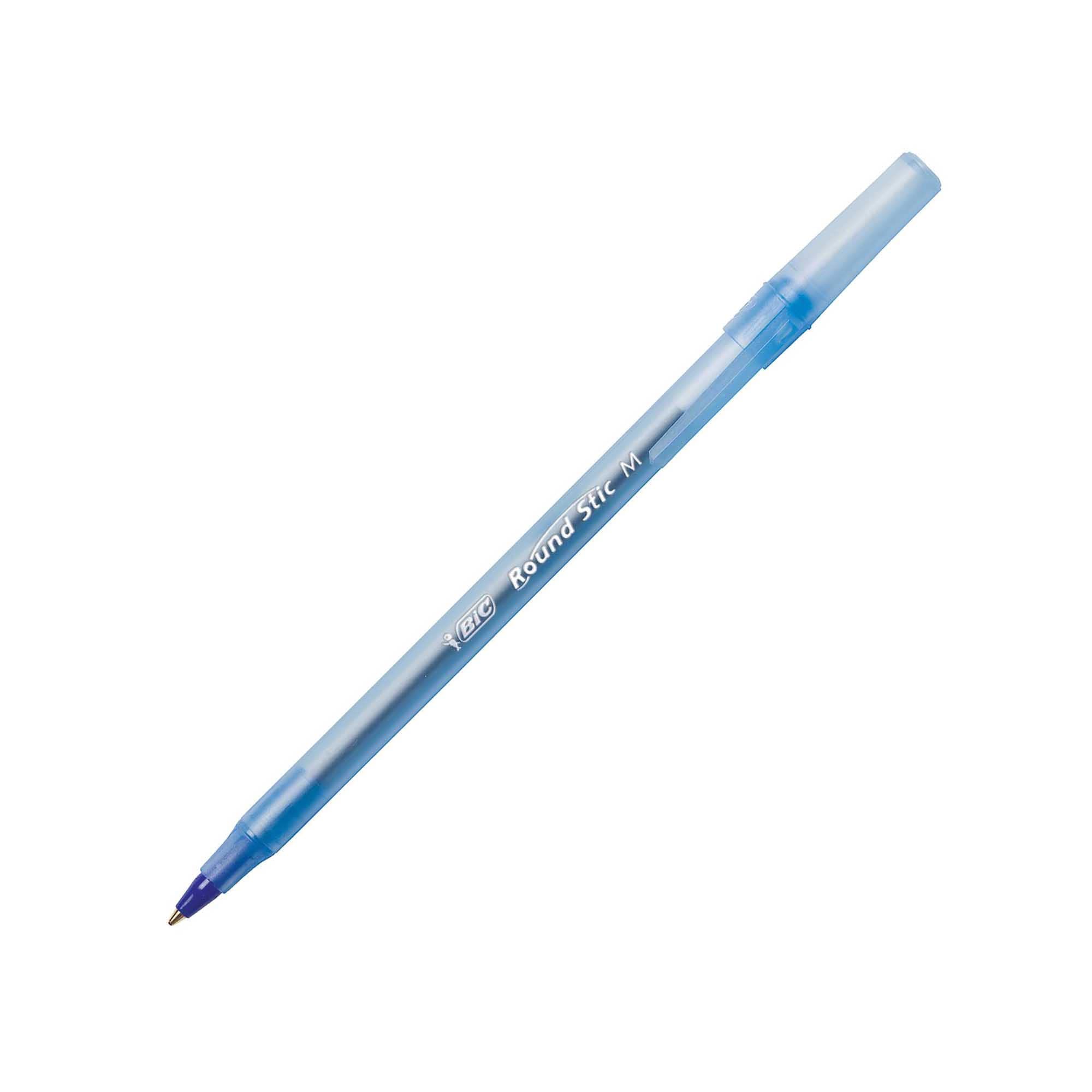 BIC Round Stic Xtra Life Blue Ballpoint Pens - 12-Pack Bulk Pens, Medium Point (1.0mm), Comfortable Grip for Smooth Writing - Perfect for Office, School & Home Use - #1 Best Selling Ballpoint Pens