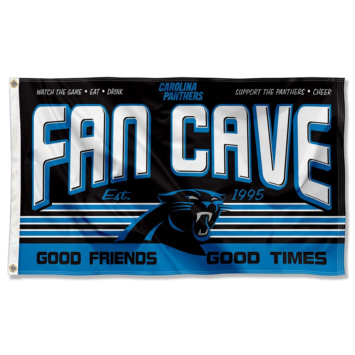 WinCraft Carolina Panthers NFL Team Fan Cave Banner Flag - Perfect for Game Day Decor, Man Cave, Tailgating & Panthers Fan Gifts