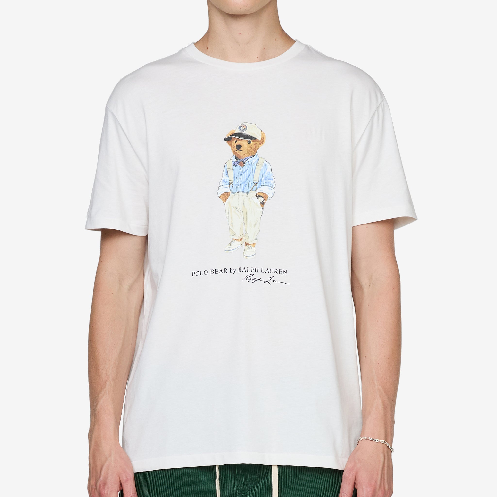 Classic Fit Polo Bear Jersey T-Shirt for Men - Deckwash White - Casual & Sporty Style for Everyday Wear, Golf, and Outings