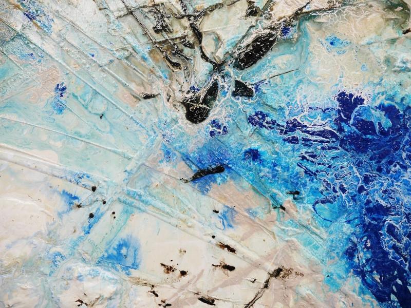 Blue Tidal 160cm x 100cm Blue Abstract Canvas Wall Art - Modern Home Decor for Living Room, Bedroom & Office