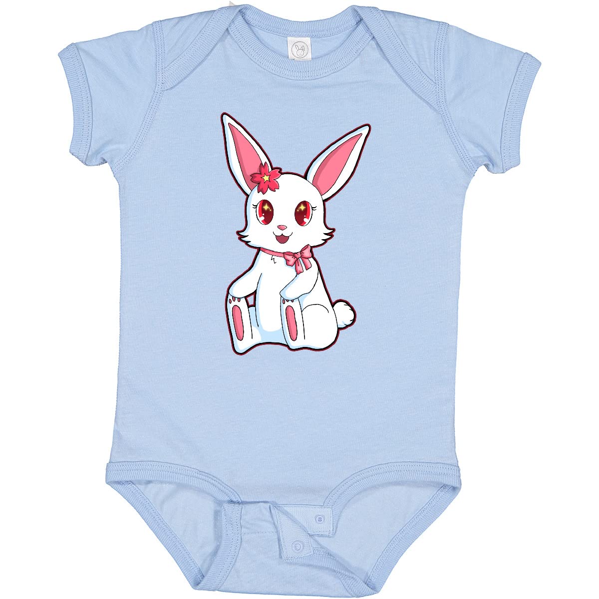 Inktastic Happy Easter Girl Bunny in Pink Baby Bodysuit - Cute Easter Outfit for Baby Girls, Soft Cotton Infant Onesie - Perfect for Easter Photos, Family Gatherings & Spring Celebrations