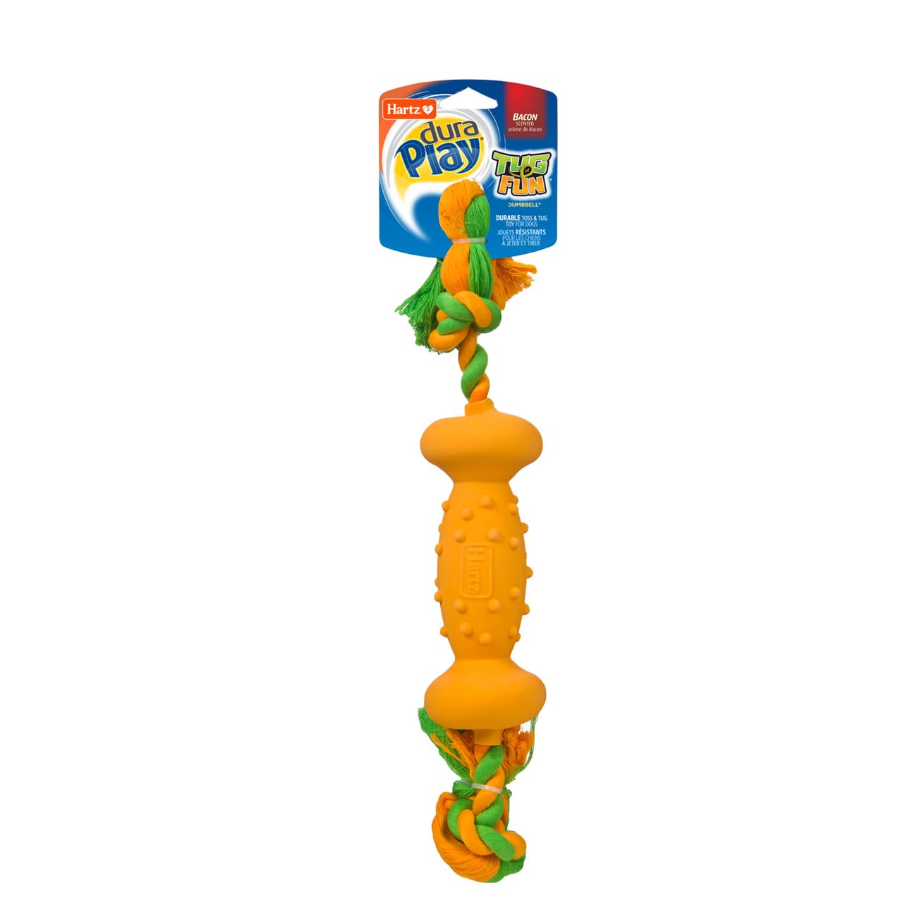 DuraPlay Tug Of Fun Dumbbell Dog Toy - Durable Chew Toy for Medium & Large Dogs - Interactive Play for Indoor & Outdoor Exercise