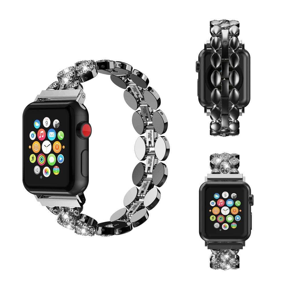 Luxury Bling Rhinestone Watch Band for Apple Watch Series 6/5/4/3/2/SE 44mm 42mm 40mm 38mm - Women's Fashion Accessory for Parties, Weddings & Special Occasions