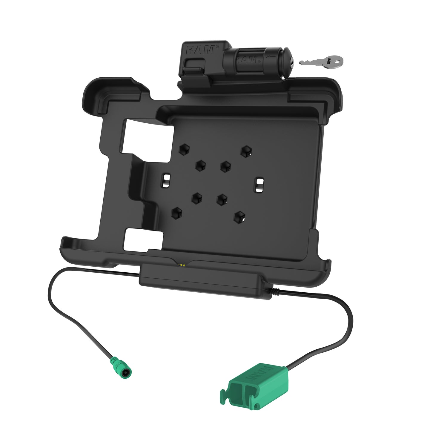 GDS® Key Locking Power & Dual USB Dock for Zebra XSLATE L10 (RAM HOL ZE15PD2KLU) - Secure Charging Station for Warehouse & Retail Use
