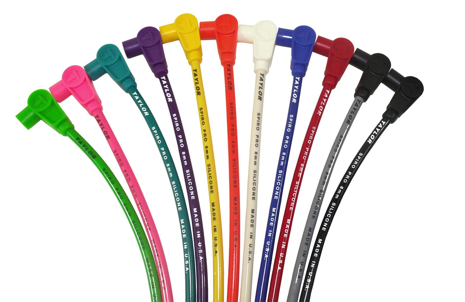 Taylor Cable 74271 Spiro-Pro Red Spark Plug Wire Set - High Performance Ignition Wires for Cars, Trucks & SUVs - Perfect for Racing, Off-Road & Engine Upgrades