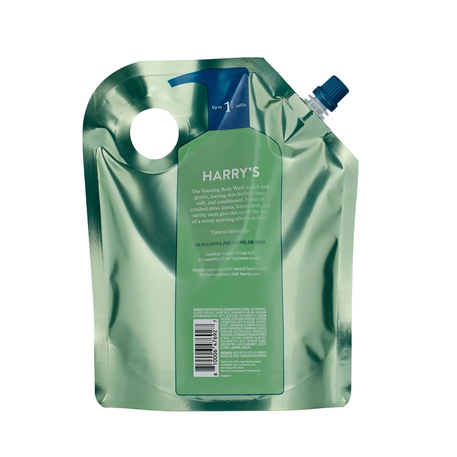 Harry's Men's Body Wash Refill - Shiso Scented, 36 Fl Oz (1.06L) | Hydrating & Refreshing Shower Gel for Men | Gym, Post-Workout & Daily Use