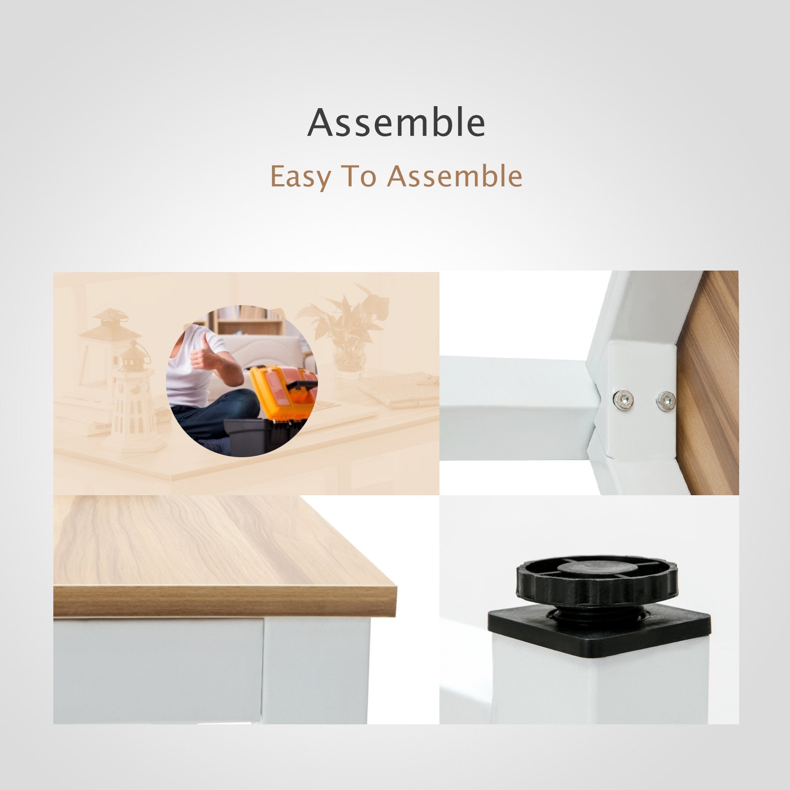 Ergonomic Wooden Computer Desk for Home Office - Adjustable Laptop Workstation with Storage Shelf | Perfect for Remote Work, Gaming & Study Spaces