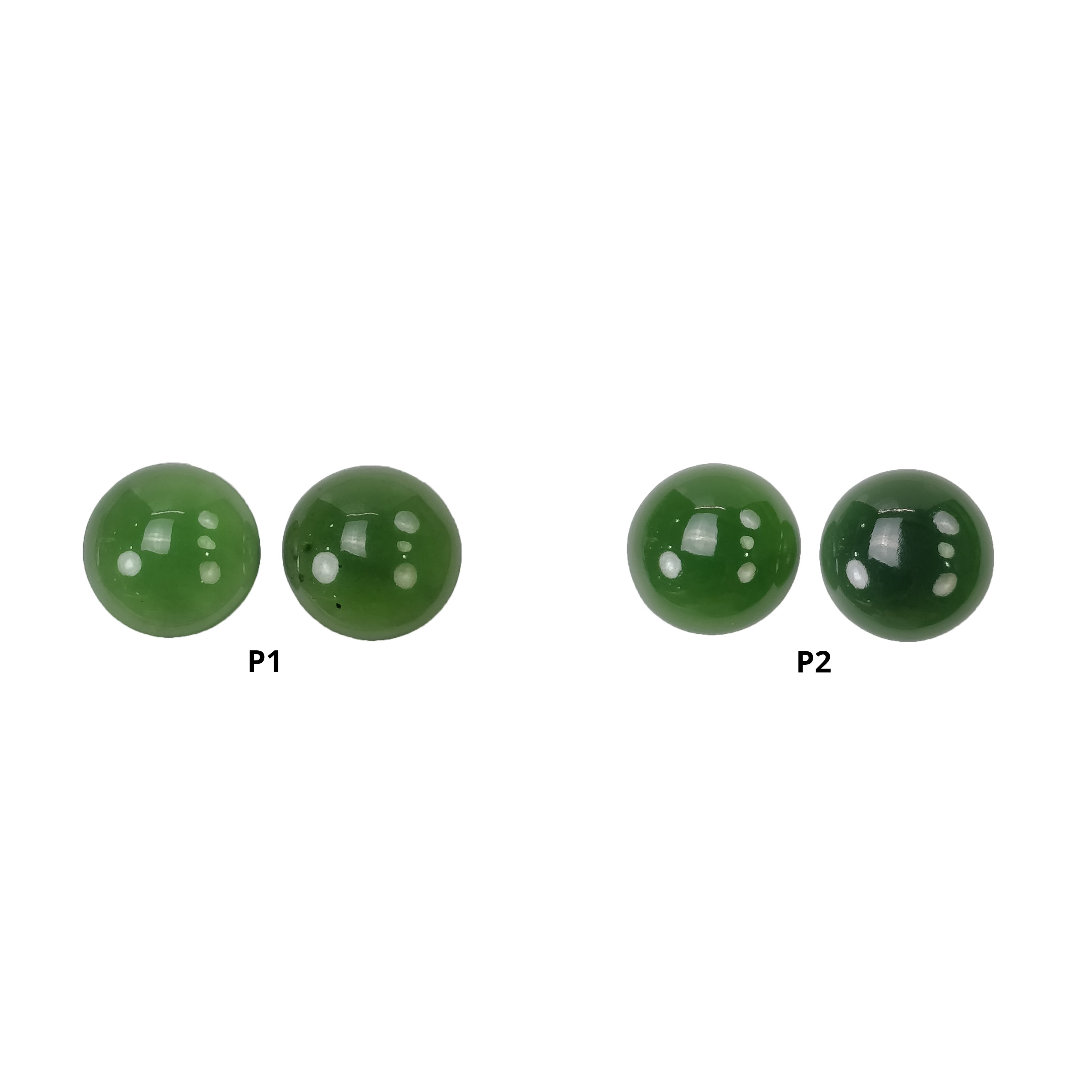 Natural Untreated Antigorite Serpentine Gemstone Cabochon - Round Shape 18mm & 20mm Pair for Jewelry Making, Wire Wrapping & Crystal Healing