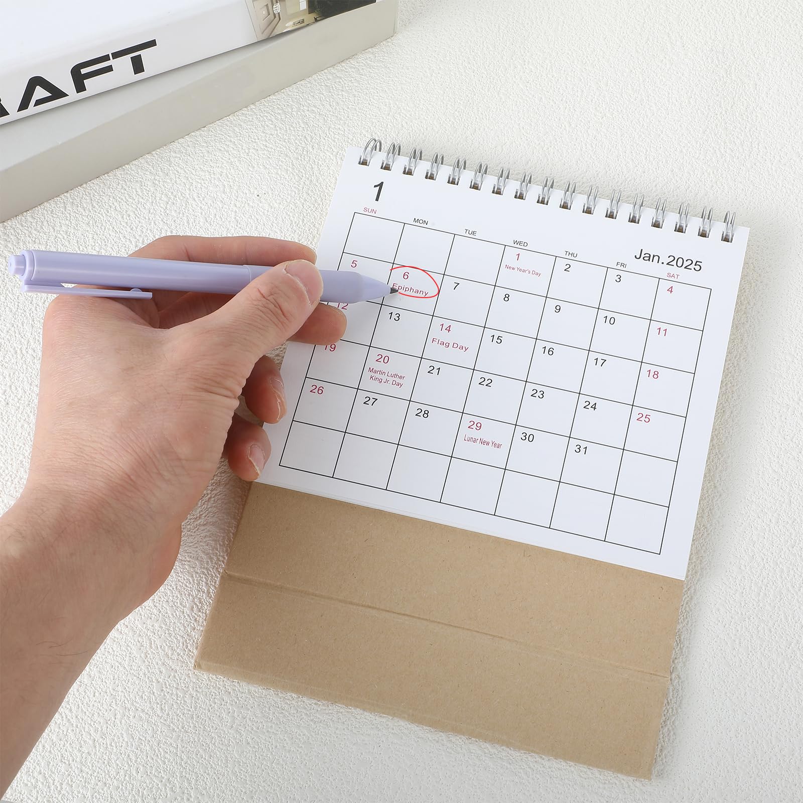 Ouligay Small Desk Calendar 2025 - Standing Desktop Flip Calendar for Office & Home | Simple Style Mini Planner for Daily Planning, Schedule Tracking & Desk Decoration | Perfect for Workstations, Study Areas & Gift Giving