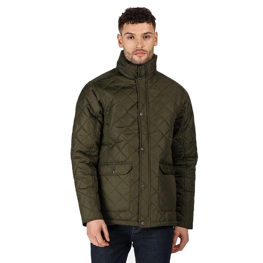 Men's Tyler Quilted Jacket TRA441 - Navy Blue, Size L (Chest 42