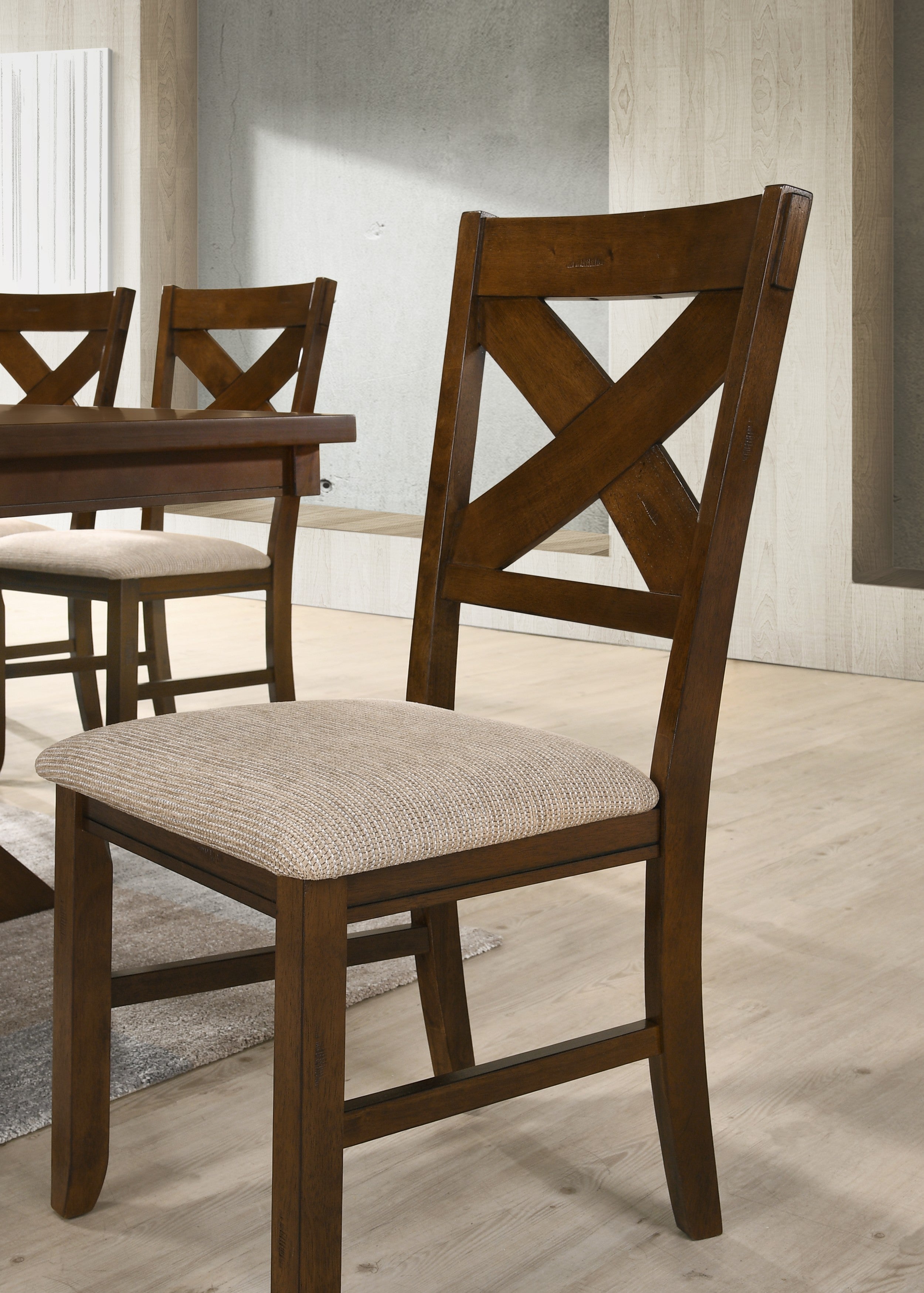 Roundhill Furniture Karven Solid Wood Dining Chairs Set of 2 - Sturdy Wooden Kitchen Chairs for Dining Room, Breakfast Nook & Home Decor