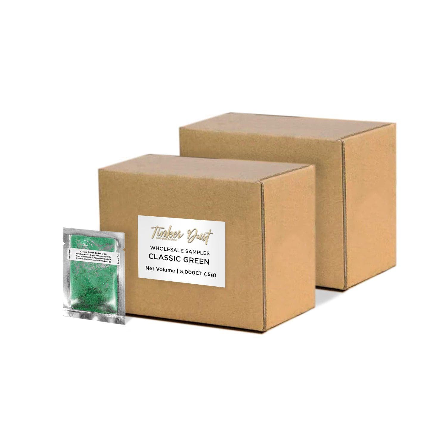 Wholesale Classic Green Tinker Dust® Glitter Sample Packs for DIY Crafts, Nail Art, Scrapbooking & Party Decorations