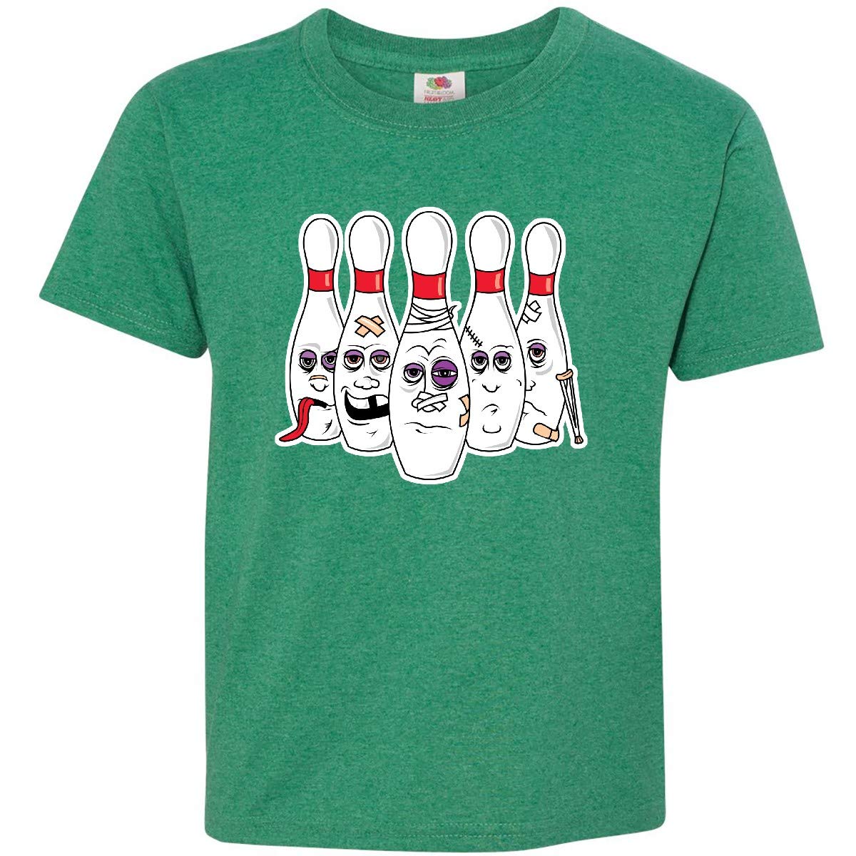 Inktastic Beat Up Bowling Pins Youth T-Shirt - Fun Graphic Tee for Kids, Boys & Girls - Perfect for Bowling Parties, Casual Wear & Sports Events