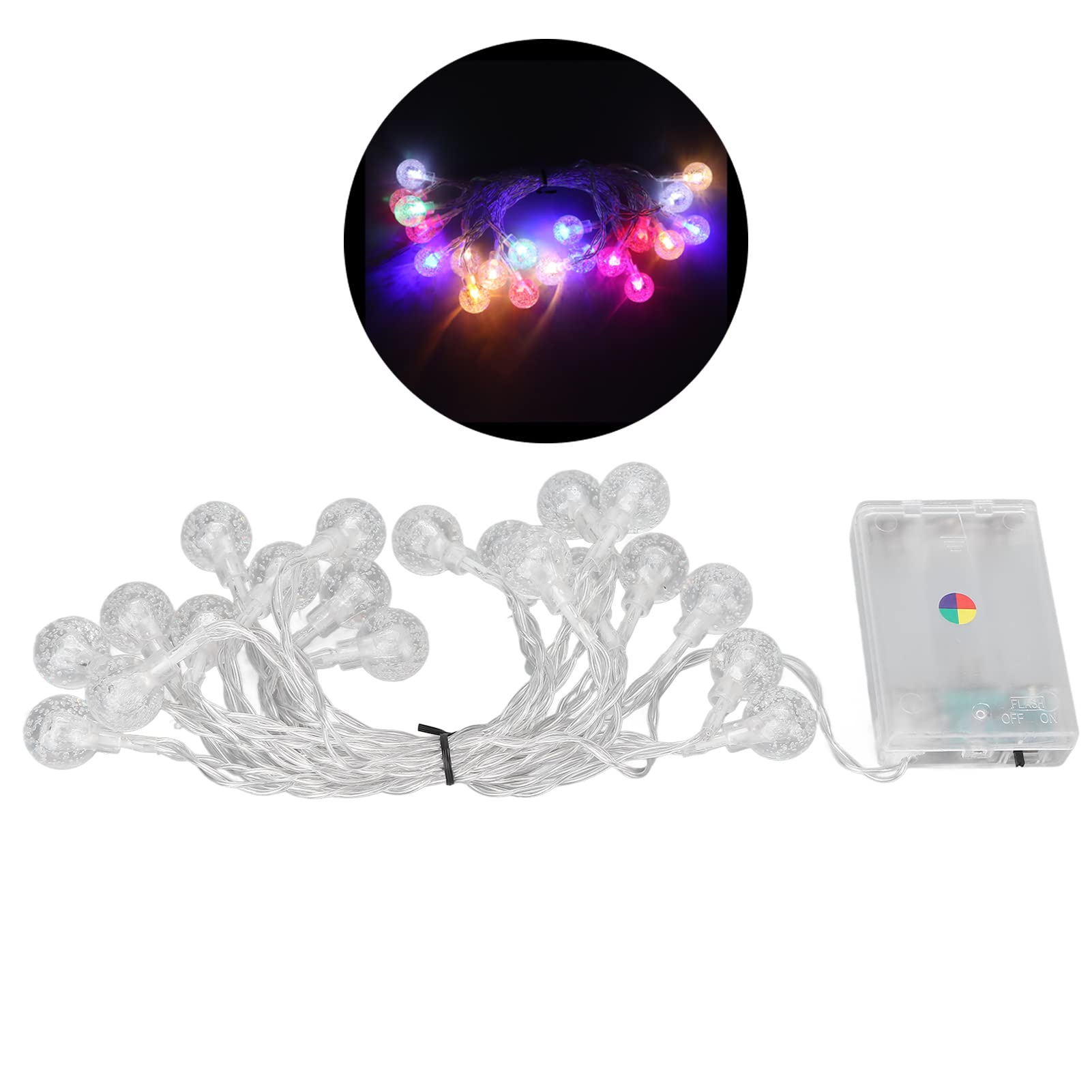 20 LED String Lights 360° Lighting, Ultra Long Colorful Decorative Fairy Lights for Wedding, Christmas, Party, Garden & Home Decor - Indoor/Outdoor Use