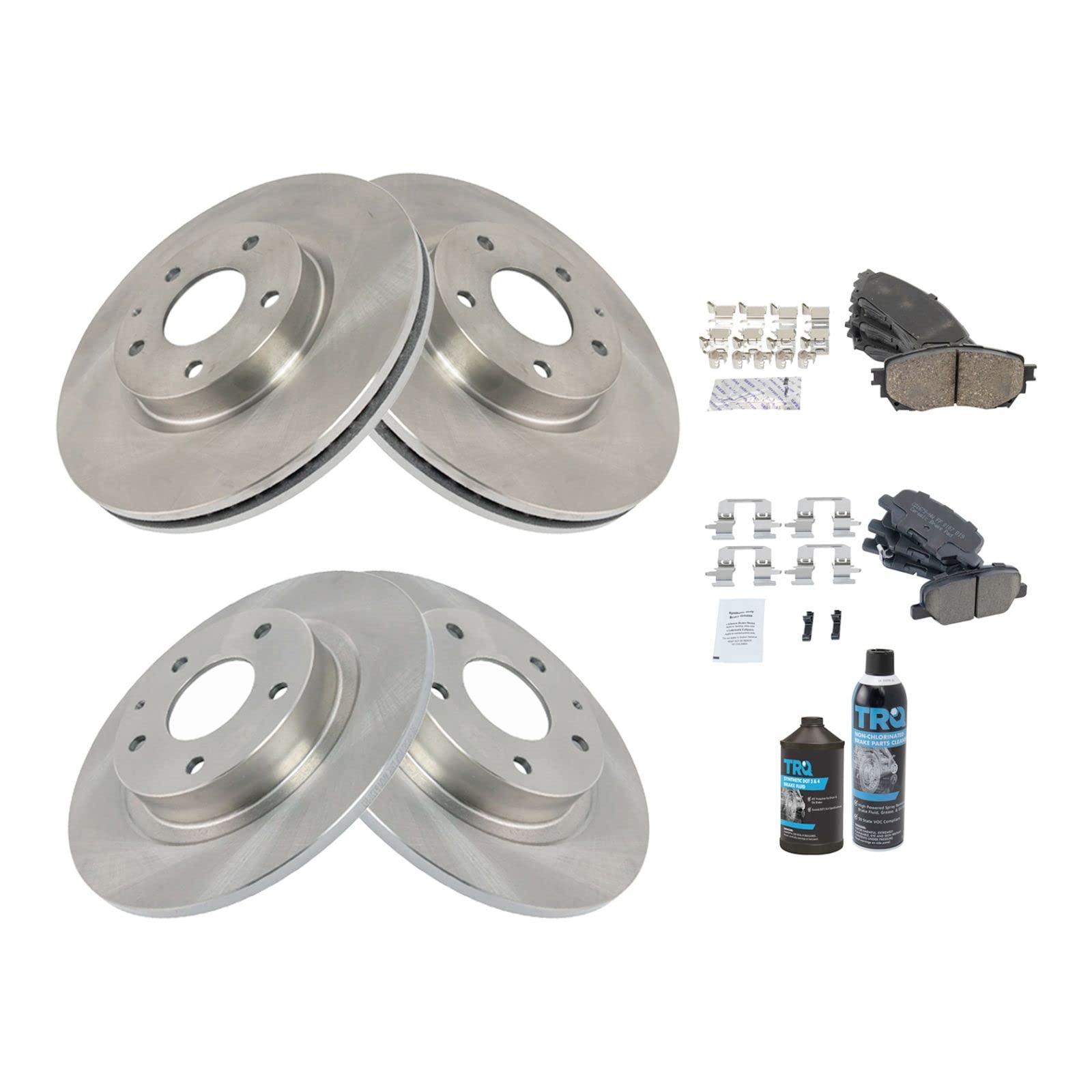 High-Performance Front & Rear Ceramic Brake Pads & Rotors Kit for 2014-2015 Mazda 6 - Includes Brake Chemical Kit for Smooth Stopping Power - Perfect for Daily Commuting & Highway Driving