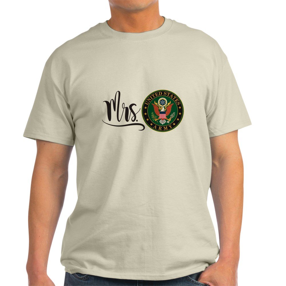 Mrs. Army Light T-Shirt - 100% Cotton Comfortable Women's Tee in White | Perfect for Military Spouse Appreciation, Veterans Day & Patriotic Events