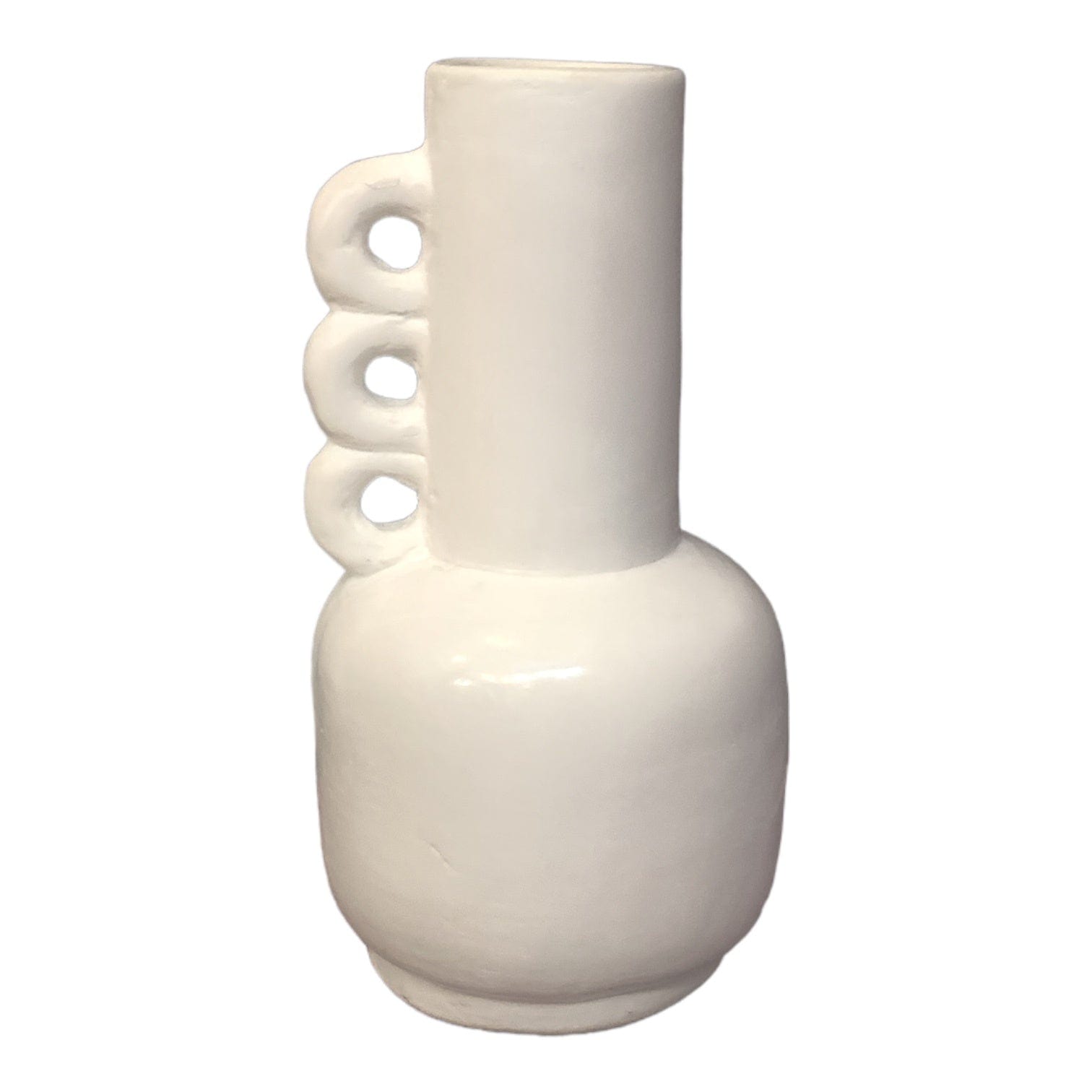 Elegant White Ceramic Clutch Vase for Home Decor - Perfect for Weddings, Centerpieces & Floral Arrangements