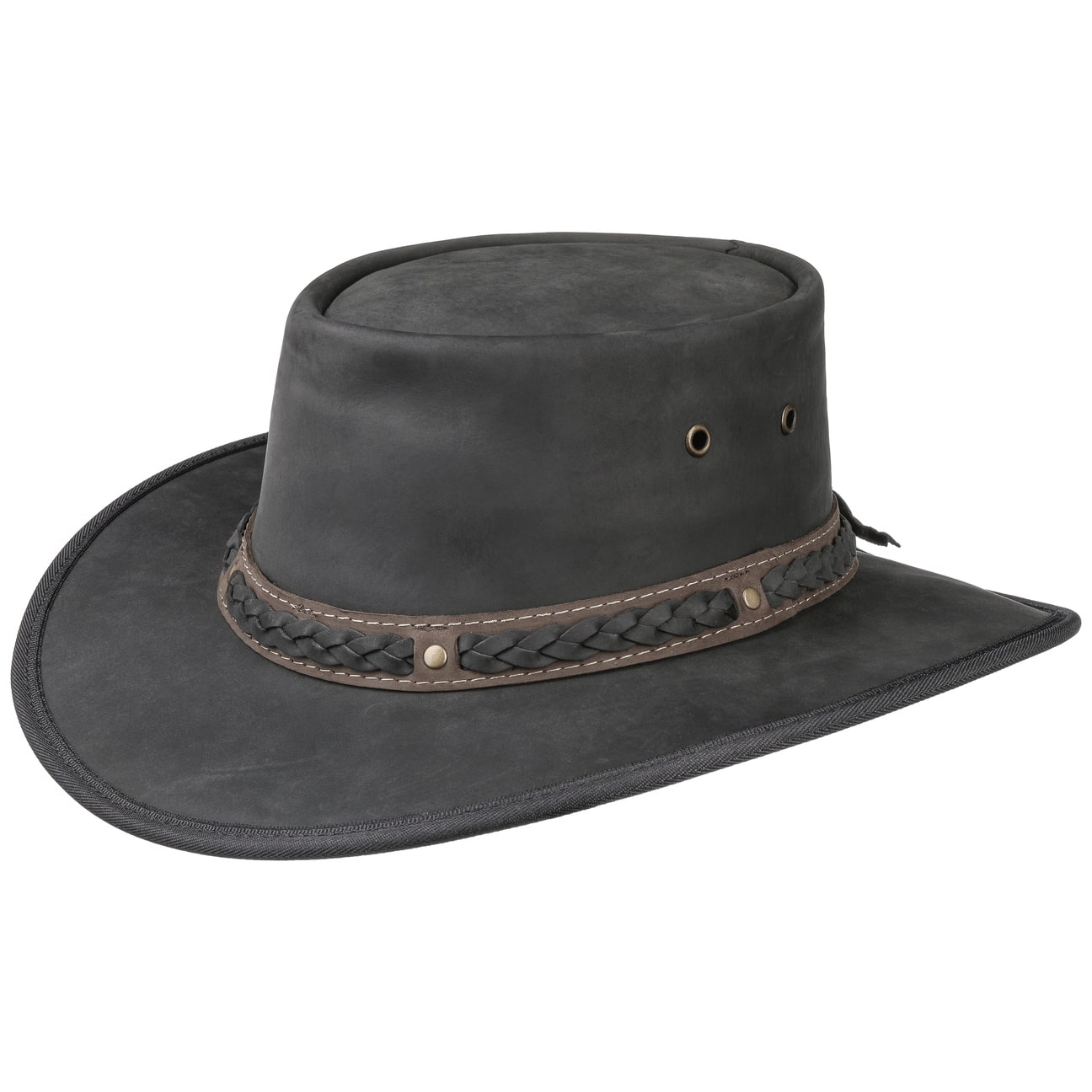 BARMAH Squashy Bronco Leather Hat for Men & Women – Western Style Cowboy Hat for Outdoor Rodeo, Horseback Riding & Country Fashion