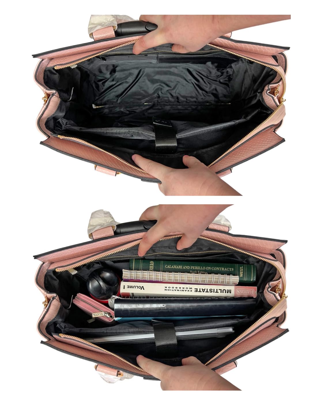 JKM & Company Alligator Print Rolling Tote Briefcase - Compatible with Laptop, iPad, Tablet (15.6 Inch) - Perfect for Business Travel, Office Commute & College Campus Use