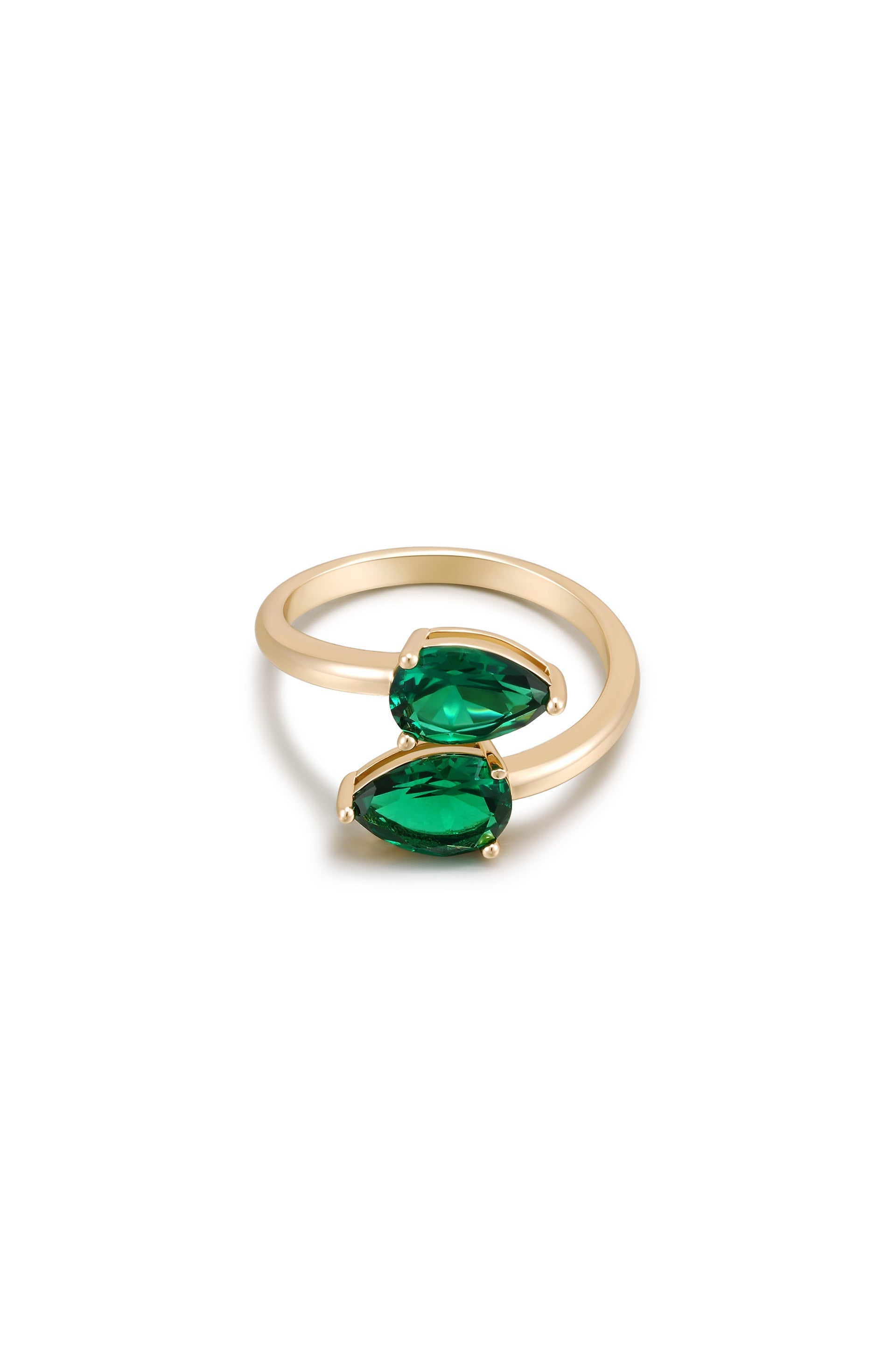 Elegant Crystal Teardrop Wrap Ring for Women - Dainty Adjustable Finger Ring - Perfect for Weddings, Parties & Everyday Wear