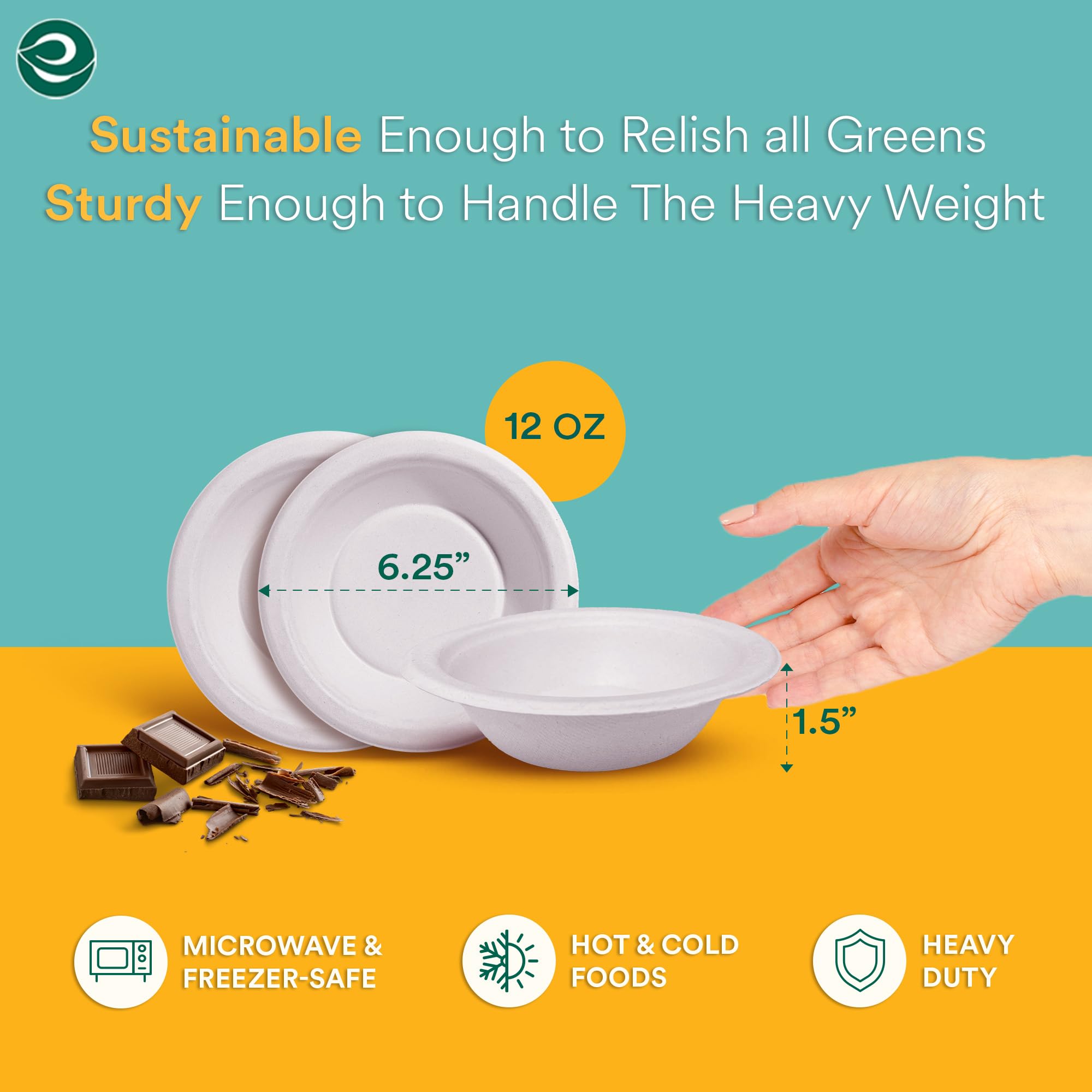 Eco-Friendly 350ml Disposable Sugarcane Bagasse Bowls - 25 Pack Biodegradable White Round Bowls for Snacks, Dinner, Parties, Weddings & Birthdays | Perfect for Eco-Conscious Events & Sustainable Dining