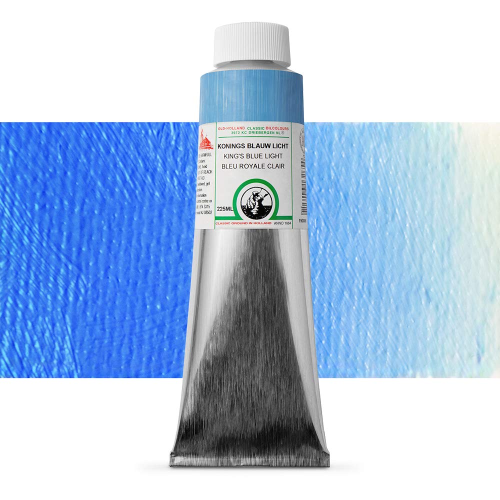 Old Holland Classic Oil Color - King's Blue Light 225ml Tube | Professional Artist Paint for Canvas & Fine Art | Perfect for Landscape, Portrait & Still Life Painting