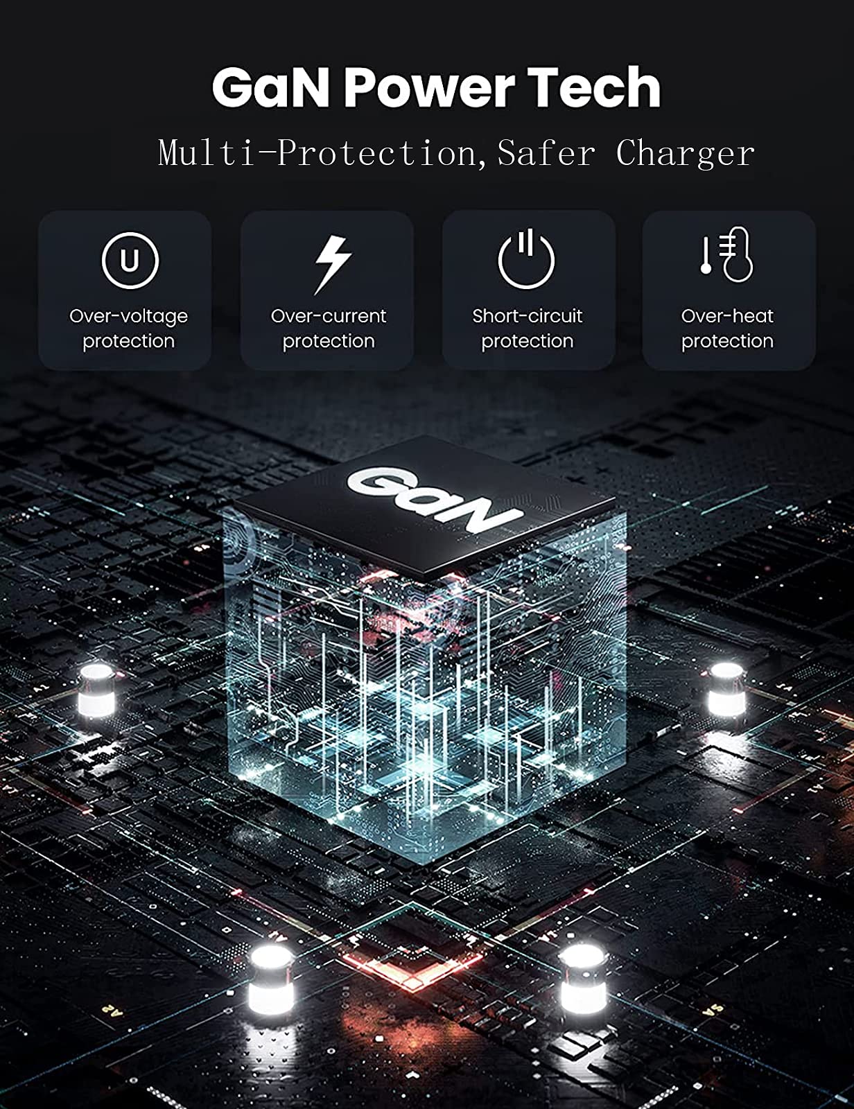 Aioneus 40W 4-Port USB Wall Charger Fast Charging Block - Multi Port Cube Power Adapter for iPhone 15/14/13/12/11 Pro Max/XS/XR/8, Samsung Galaxy & Android Phones - Perfect for Home, Office & Travel Charging Needs