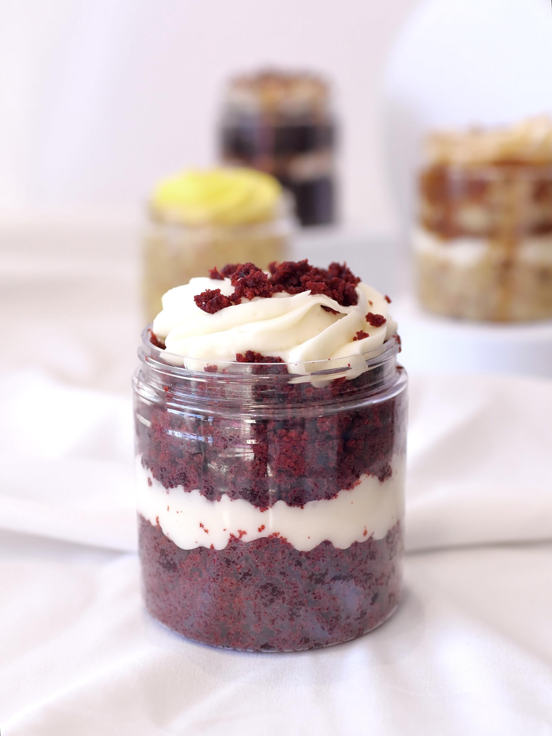 Red Velvet Cupcake in a Jar - Delicious Baked Dessert Gift for Birthdays, Parties & Holidays | Perfect for Gifting, Celebrations & Sweet Treats