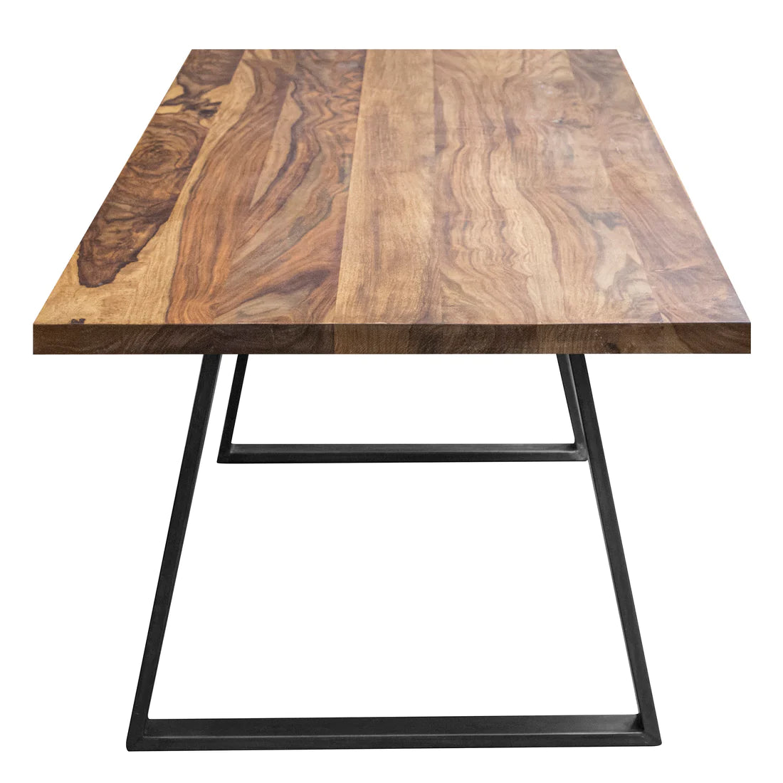 Gfine Solid Sheesham Wood & Iron 6-Seater Dining Table 175x91x76cm - Perfect for Family Gatherings & Dinner Parties