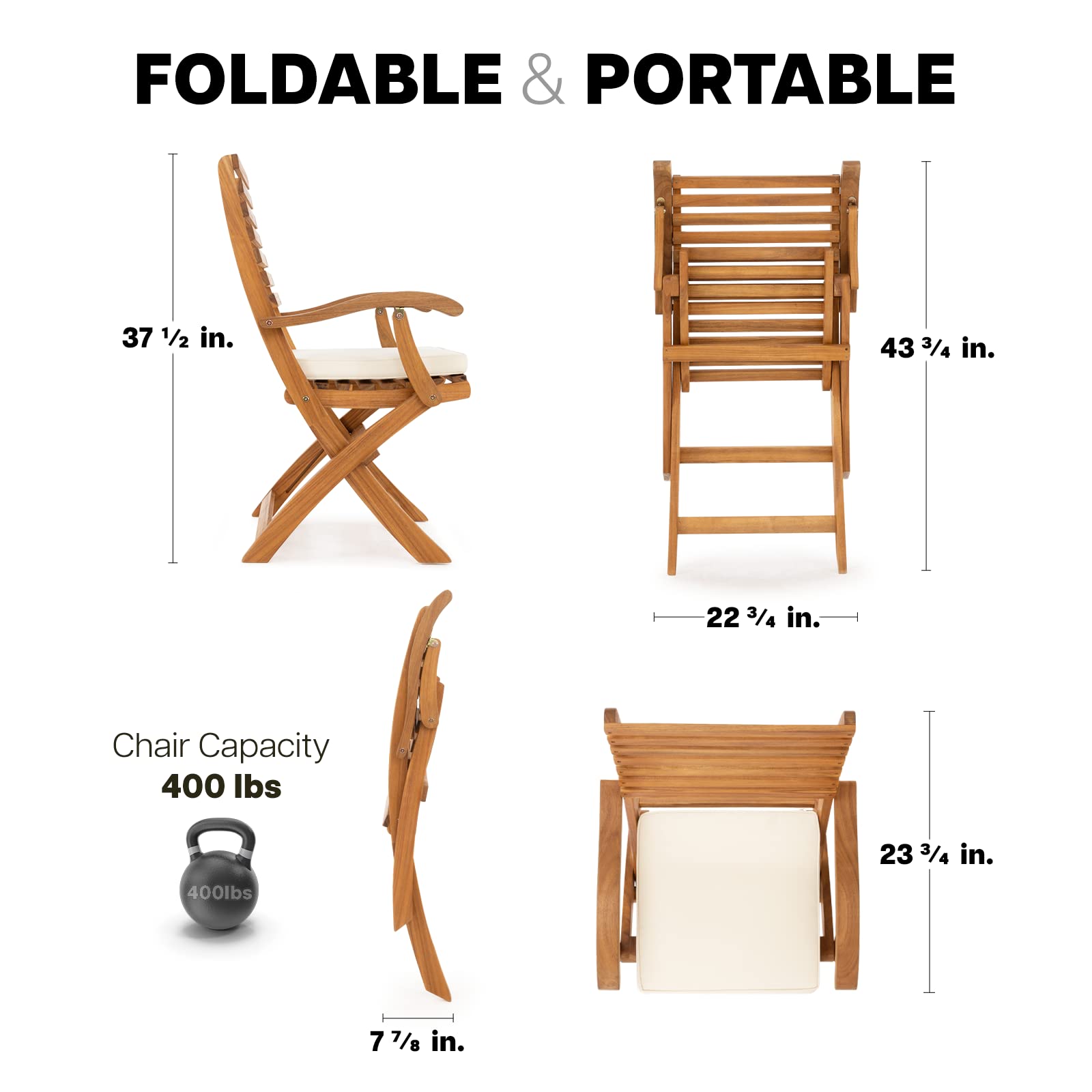 Idzo Patio Bistro Armchairs Set of 2 - Outdoor Dining Chairs with Escanor Bistro End Table - Perfect for Backyard, Garden, Patio, and Restaurant Outdoor Seating
