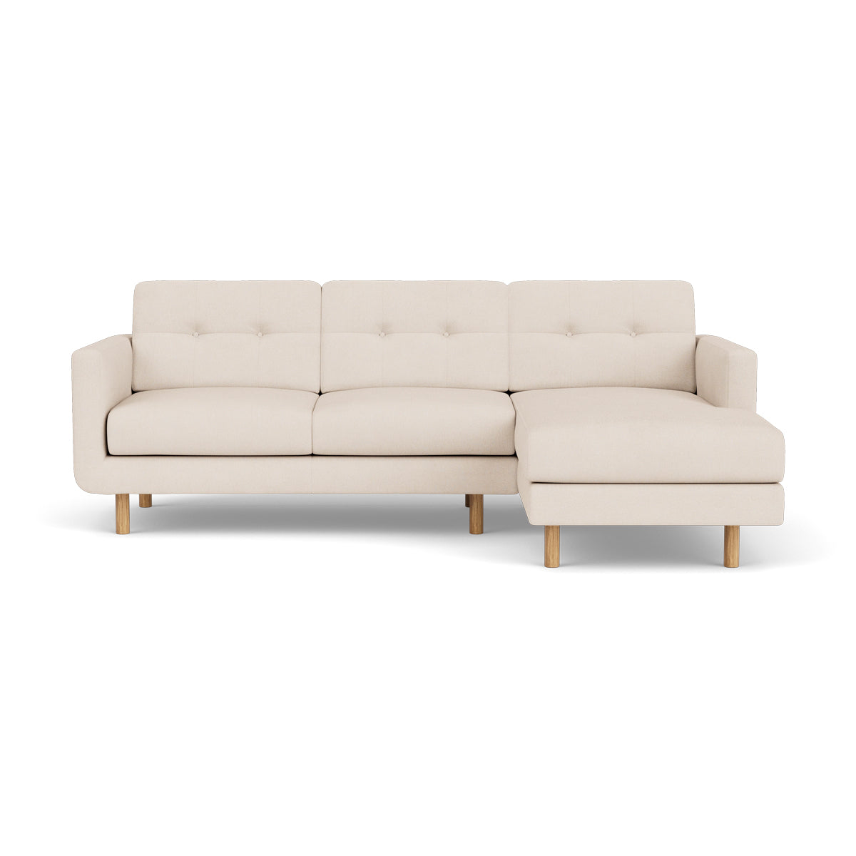 Conrad Fabric Right Chaise Sofa - Modern Sectional Couch for Living Room, Lounge & Home Theater - Comfortable Upholstered Furniture with Chaise Lounge