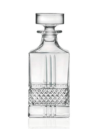 Premium Whiskey Decanter Set with 6 Glasses - 29 oz Crystal Decanter & 12 oz Double Old Fashioned Tumblers - Elegant Scotch, Bourbon & Liquor Serving Set - Barski European Craftsmanship - Perfect for Home Bars, Gifts & Entertaining