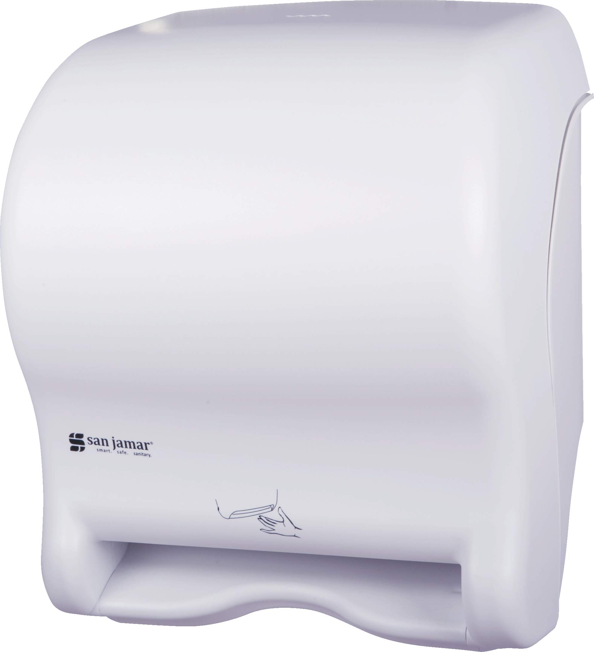 San Jamar T8400WH Smart Essence Classic Hands-Free Paper Towel Dispenser - White | Commercial & Home Use for Kitchens, Bathrooms & Offices
