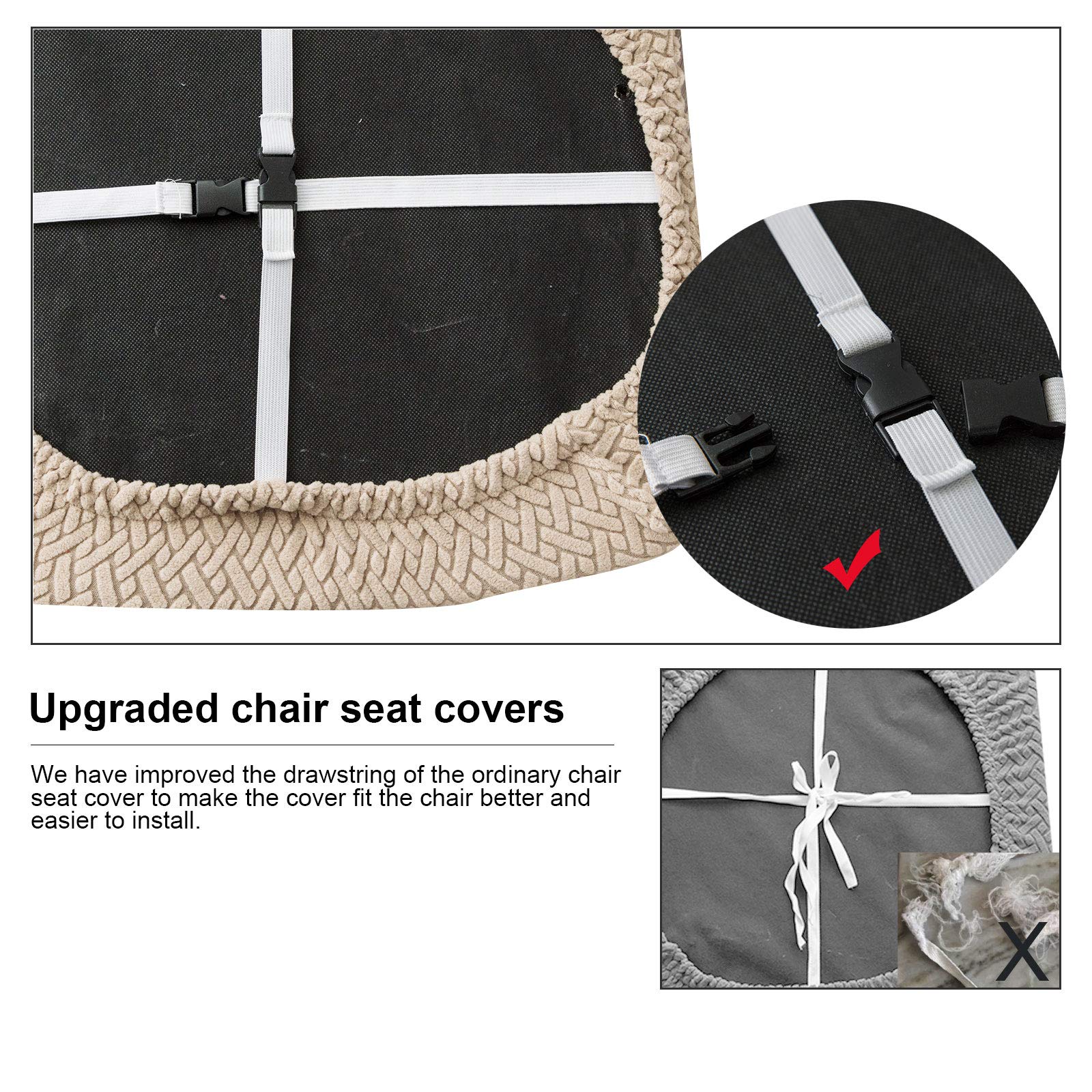 Genina Dining Chair Covers 4-Pack - Khaki for Kitchen & Home Decor