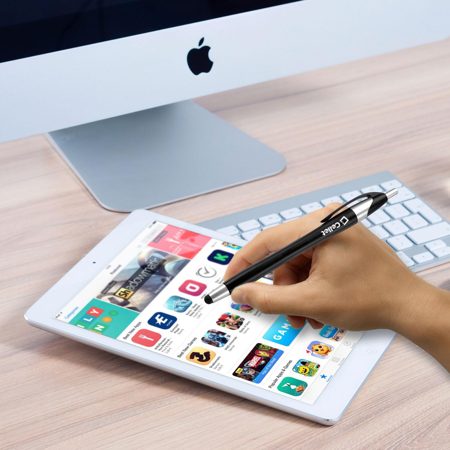 Premium 2-in-1 Stylus Pen for iPad Pro/Air/Mini & iPhone | Compatible with Samsung Galaxy Tablets & Smartphones | Perfect for Drawing, Note-Taking & Digital Signatures