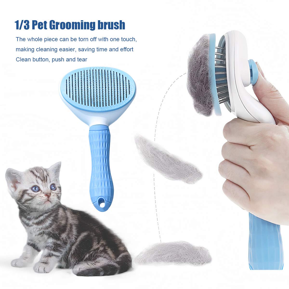 3-in-1 Pet Grooming Gloves for Dogs & Cats - Bathing Brush, Hair Remover & Nail Clippers - Gentle Massage & Deshedding Gloves for Bath Time & Shedding Season - Perfect for Home Pet Care & Professional Groomers
