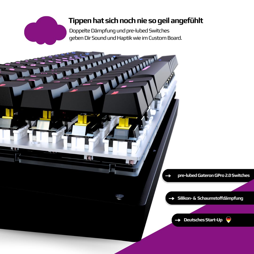 Nyfter 75% Gaming Keyboard - Hot-Swappable Mechanical RGB for PC Gamers - Office & Esports