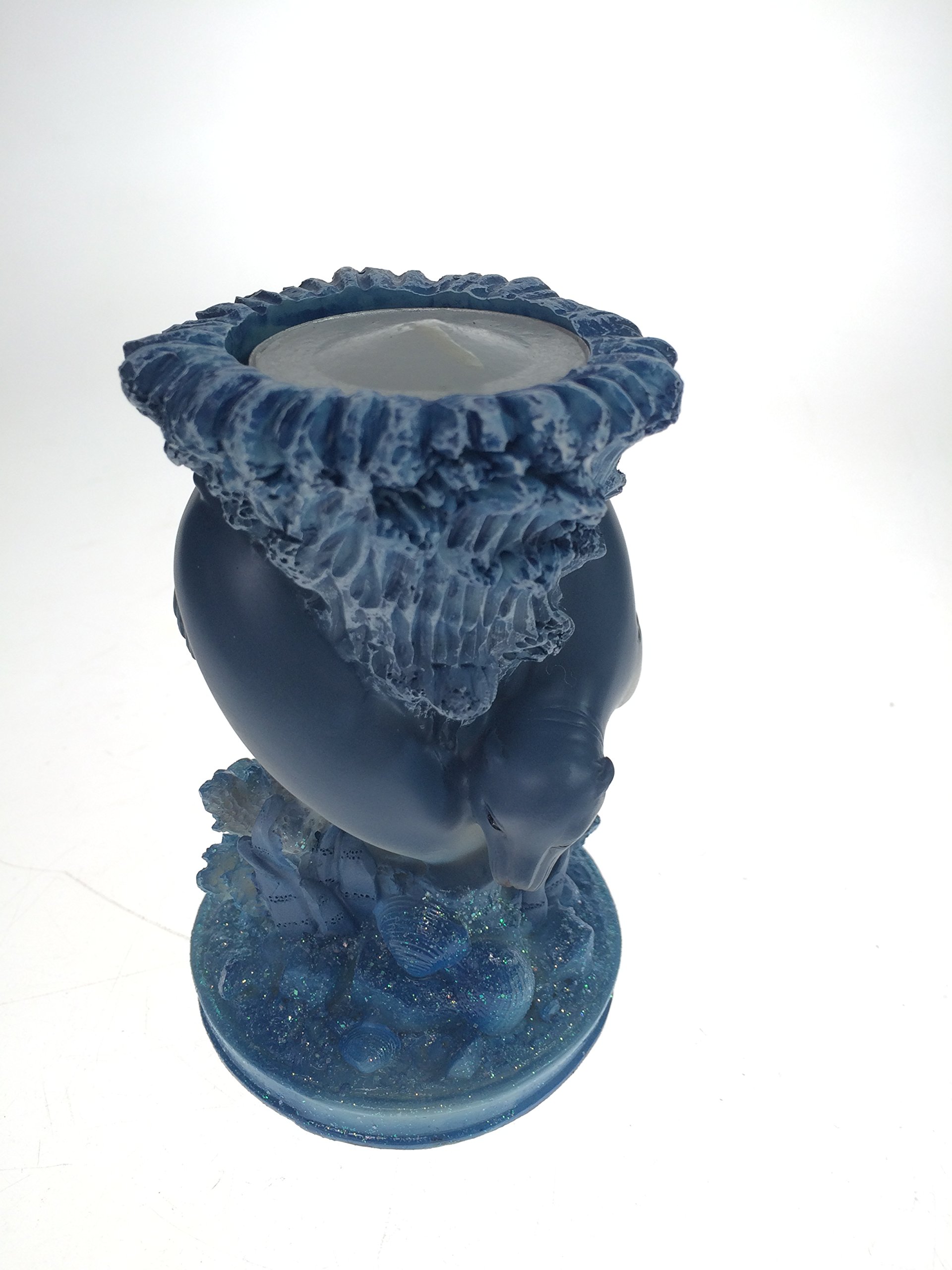 Dark Blue Seal Candle Holder Set of 2 - Elegant Glass Candle Holders for Home Decor, Wedding Centerpieces & Romantic Dinner Ambiance