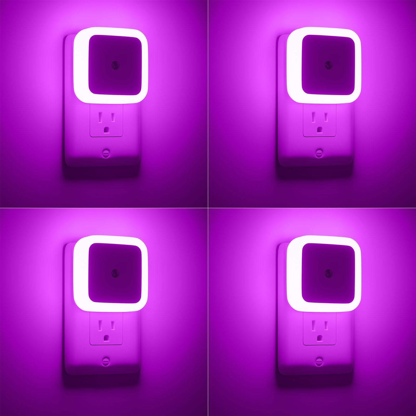 Sujeet LED Night Light Plug into Wall - 4 Pack Pink Dusk to Dawn Night Lamp for Bedroom, Bathroom, Hallway - Soft Glow for Kids Rooms, Nursery & Safe Night Navigation