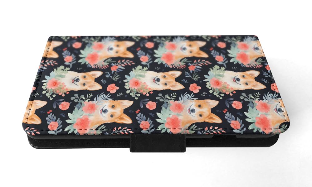 Swedish Vallhund Puppy Dog Pattern Faux Leather Flip Wallet Phone Case for Apple iPhone 13 - Cute Canine Design for Everyday Use & Gift Giving