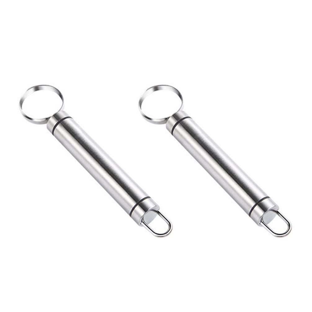 2PCS Yellow Peach Corer - Stainless Steel Fruit Core Remover Tool for Peaches, Apricots & Plums - Durable Kitchen Gadget for Easy Pitting - Perfect for Home Cooking, Baking & Restaurant Use