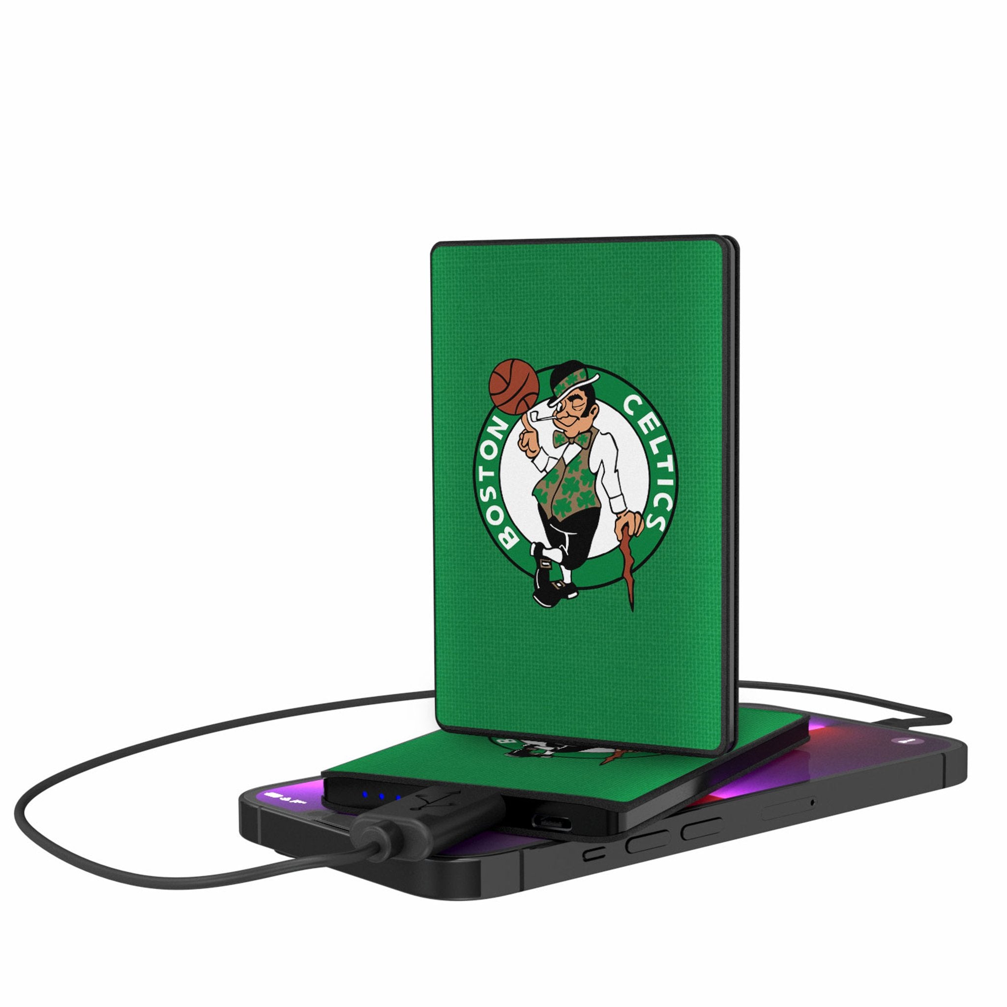 Boston Celtics 2500mAh Credit Card Size Portable Charger - Perfect for Travel, Work & Celtics Games